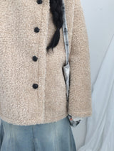 highneck puffy fur jacket