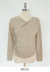 Delo Shirring Unbalanced Drape Knit