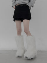 Studded high-waisted skirt pants