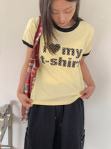 エシニドットパッチリンガー半袖Tシャツ