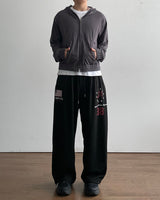 Roving Slub Cropped Hooded Zip-up