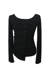 Unbal shirring button T (3color)