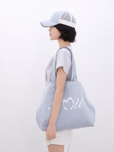 コットンドットプリントエコバッグ(LIGHT BLUE)