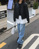 Ribbon frill mini skirt