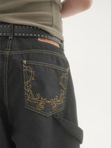 Ducks embroidery カーペンター デニムパンツ -1C