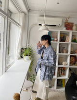No.1221 M thin check SHIRT