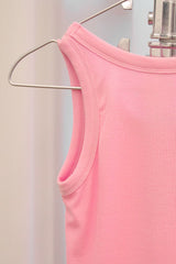 ベーシック リブ スリーブレス (Pink)