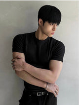 Muscle Fit Round Short-Sleeved Knitwear