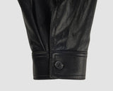 CROP LEATHER[FAUX] JACKET (BLACK)