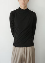 drape mock neck tee
