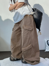 フロントダイアゴナルカーゴバルーンピグメントロゴパンツ💚🧡🩶3カラー