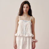 Ribbon Frill Sleeveless (White)