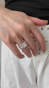 Silver daisy open ring