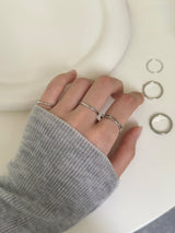 [7 set] black line ring set