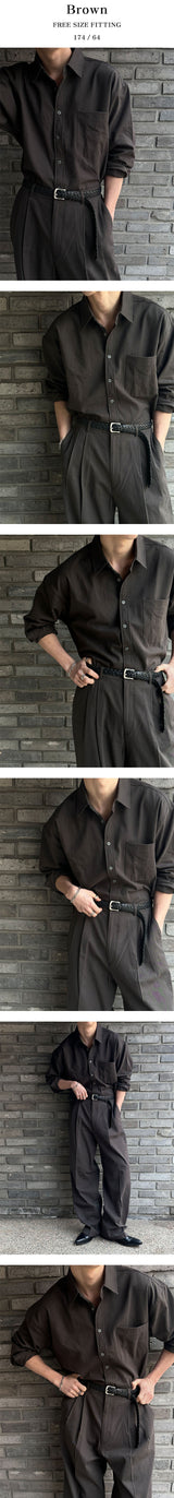 [SET UP가능] Basic cotton pocket shirts(6color)