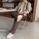 LMN リースディープワンタックバックバンディングウールワイドスラックス (4 colors)