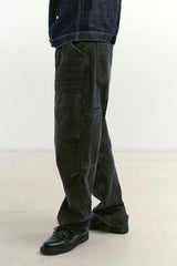 インシジョンダブルニーカーペンターパンツ (Washed Black)