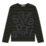 TICKETING STRIPE BORDER TEE (OLIVE)