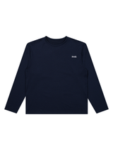 (Unisex) エッセンシャルストレッチフィットロングスリーブパジャマセット　ネイビー