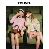muva. Color‑Block Mini Square Handbag, Genuine‑Leather Niche‑Fashion Cross‑body Purse for Daily Outing, New Arrival Nov 7