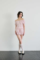 MINI HEART TWO WAY BLOUSE / WHITE