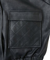 UNISEX フェイクレザーキルティングブルゾン_ブラック