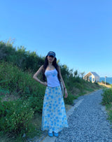 Lettering Flower Camisole Sleeveless T-shirt