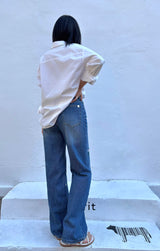 デイジーエンブロイダードブルーデニムパンツ code 25000