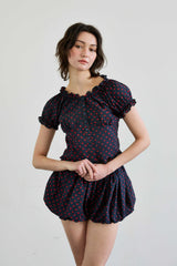 MINI HEART TWO WAY BLOUSE / NAVY