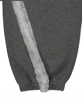 Side Fur Trim Sweatpants / Charcoal