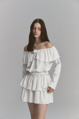 Tulip Off Shoulder Top White
