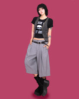 striped bermuda pants (belt set / 2color)