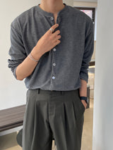 Round button cardigan