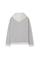 Contrast hood string t-shirt