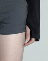 Diagonal Button Long Sleeve Black