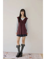 ラッフル タイ トップ(BURGUNDY)