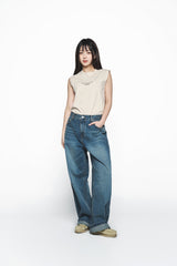 25SS ベーシックロゴウーマンスリーブレス ダークベージュ