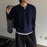 LMN Settle 5 Button Layered Ribbed Long Sleeve Tee (4 colors)