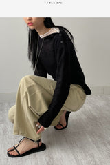 バックルシースルーニットTシャツ
