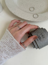 [4 set] square twisted bold ring set / ring layered simple mood