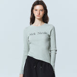 OBLIQUE LINE LONG SLEEVE TOP_MINT