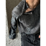 [UNISEX] グランジダイイングスナップスリーブ (2color)