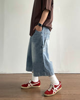 Flat 7-Part Denim Pants