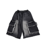 cut-off big pocket shorts