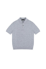 Cable Knit Polo Shirt