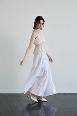 PEARL HALTERNECK TOP / IVORY