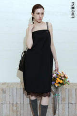 DEEP SLIT DRESS_NAVY