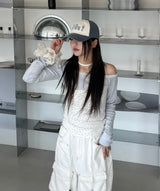 Lace Mini Star T-shirt_white