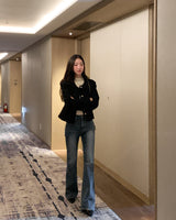Fade bootcut denim pants