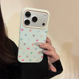 ドーパミン カラー ポルカドット ソフト アイフォン ケース (iPhone 13–17 Series)